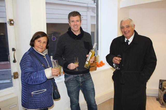 Philip Culazzo offers a degustation to Secretary of State at the Palace, Mr Jacques Boisson, and his wife.