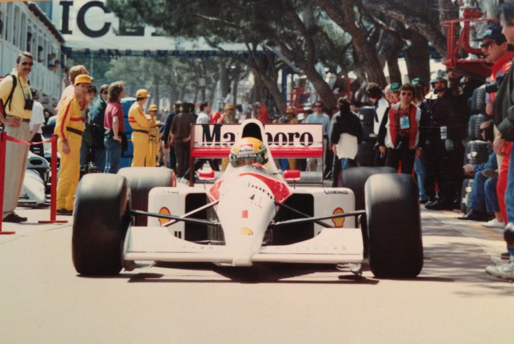 Ayrton in the pit lane