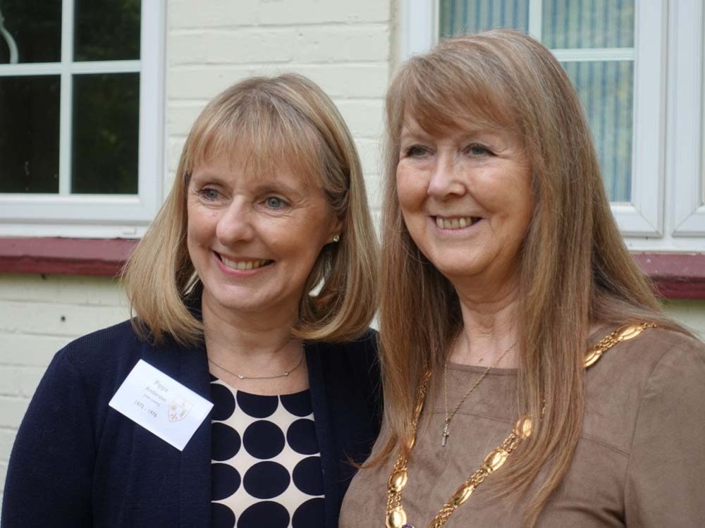 Pippa Anderson with mayor at Paddock Wood Girls plaque unveiling. Photo: Courtesy of Pippa Anderson