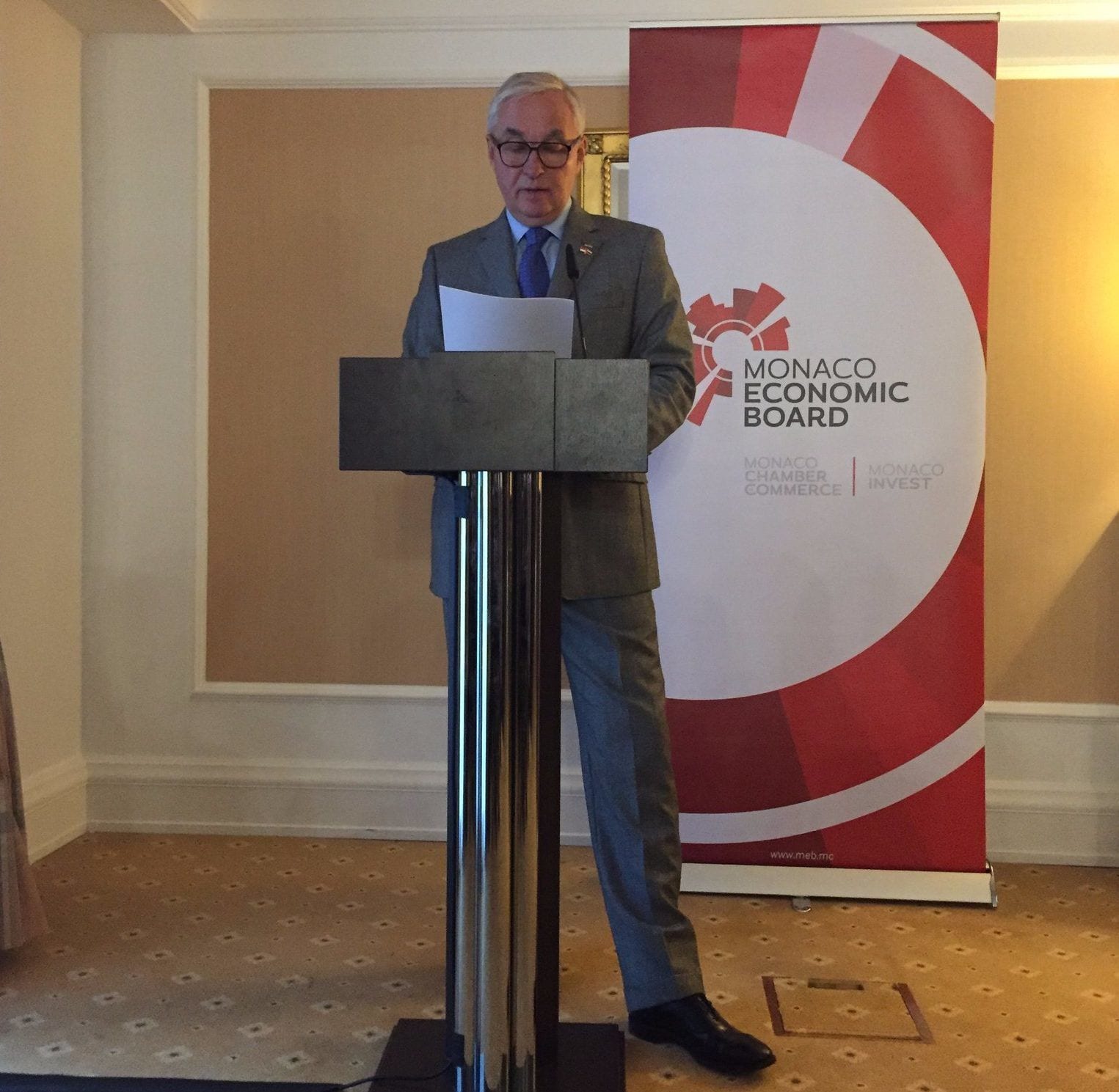 MEB in Moscow presentation by the Consul of Monaco in Russia, Igor Yurgens. Photo: Twitter MonacoEconomicBoard