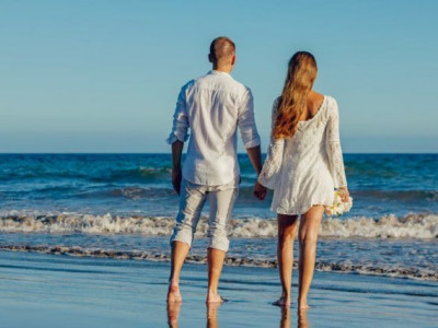 Tourists on a beach