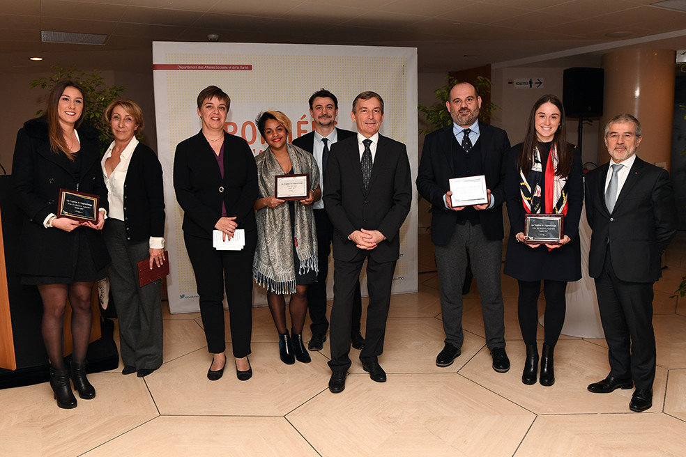 Best Apprentice Award, a tie between Coralie Sategna and Pastor Immobilier, Alizée Sassi and the Monaco Yacht Club. The Jury Prize went to Daniela Guerra-Flores and the company Mobee. Photo: Manuel Vitali/DC
