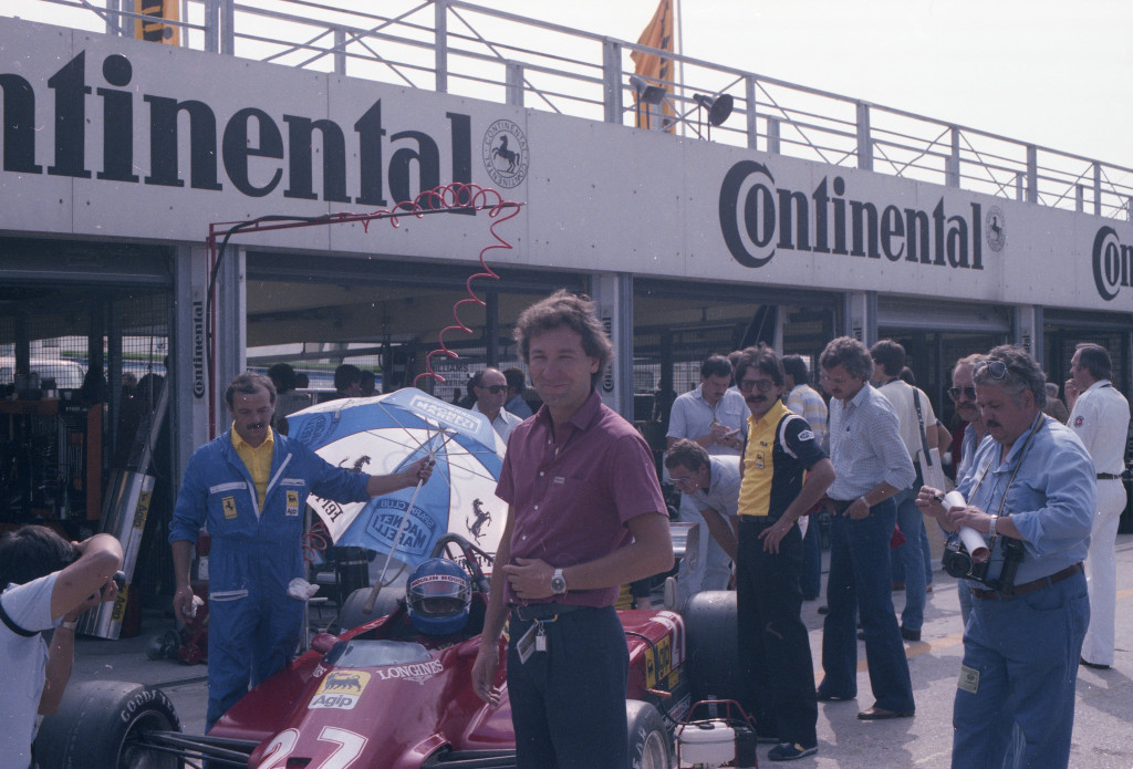 Dario Calzavara together with Patrick Tambay at the German GP at Hockenheim in 1984.