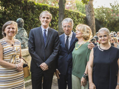 From left to right: Ms Masset, H.E. Mr Christian Masset, France’s Ambassador to Italy, H.E. Mr Robert Fillon, Monaco’s Ambassador to Italy, Ms Mireille Fillon, Ms Martine Garcia-Mascarenhas, Second Secretary at the Monegasque Embassy in Italy © DR