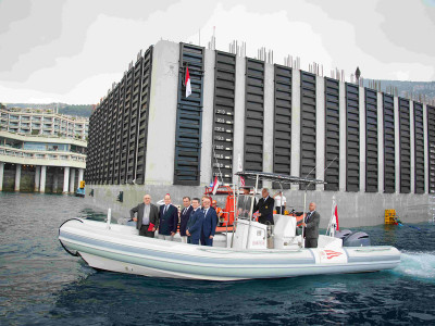 First Caisson in the sea at Portier