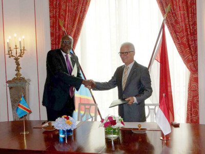 His Excellency Mr Claude Cottalorda, Ambassador of Monaco in France, and HE Mr Christian Ileka Atoki, Ambassador of the Democratic Republic of the Congo in France