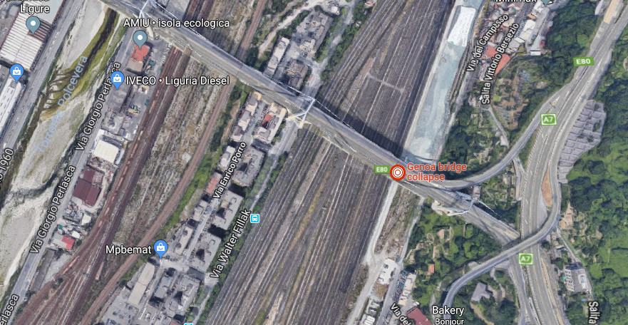 Genoa bridge collapse (Pic: Google Maps)