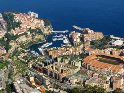 Monaco Yach Show aerial view from Monacair helicopter