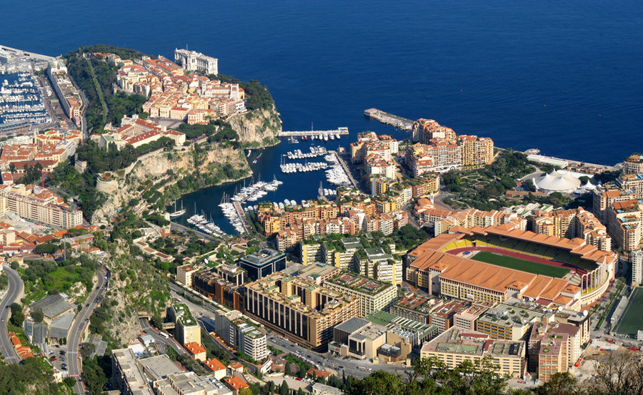 Monaco Yach Show aerial view from Monacair helicopter