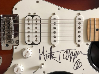 Mick Jagger signed guitar