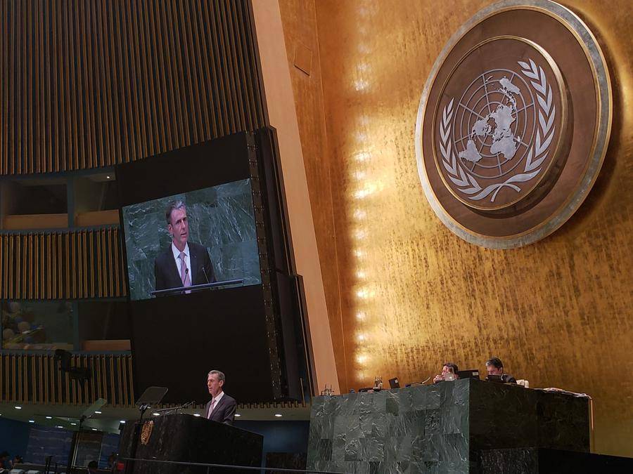Gilles Tonelli, Government Counselor-Minister of External Relations and Cooperation at the General Debate of the 73rd UN General Assembly Photo credit: © DR