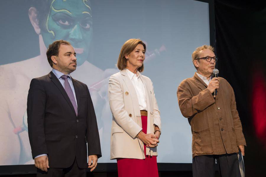 HRH the Princess of Hanover with Marc Monnet, Artistic Advisor of the Festival, on the right, and Jérôme Froissart, Secretary General of AMADE Mondiale, on the left © Directorate of Communication / Stéphane Danna