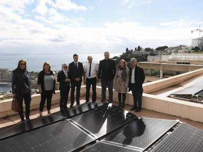Solar panels School of the Revoires - Technical visit of the solar panels on the roof of the School of the Révoires.Credit photo: Manuel Vitali © Direction of the Communication