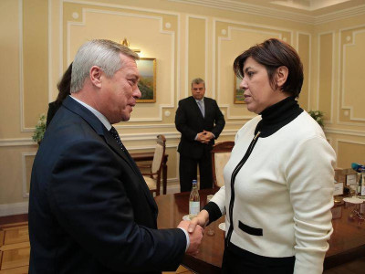Mr. Vassili Golubev, Governor of Rostov and HE Ms. Mireille Pettiti, Ambassador of the Principality of Monaco to the Russian Federation © DR