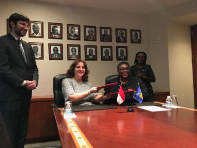 HE Mrs. Elizabeth Thompson and HE Ms. Isabelle Picco, Permanent Representatives to the United Nations © DR