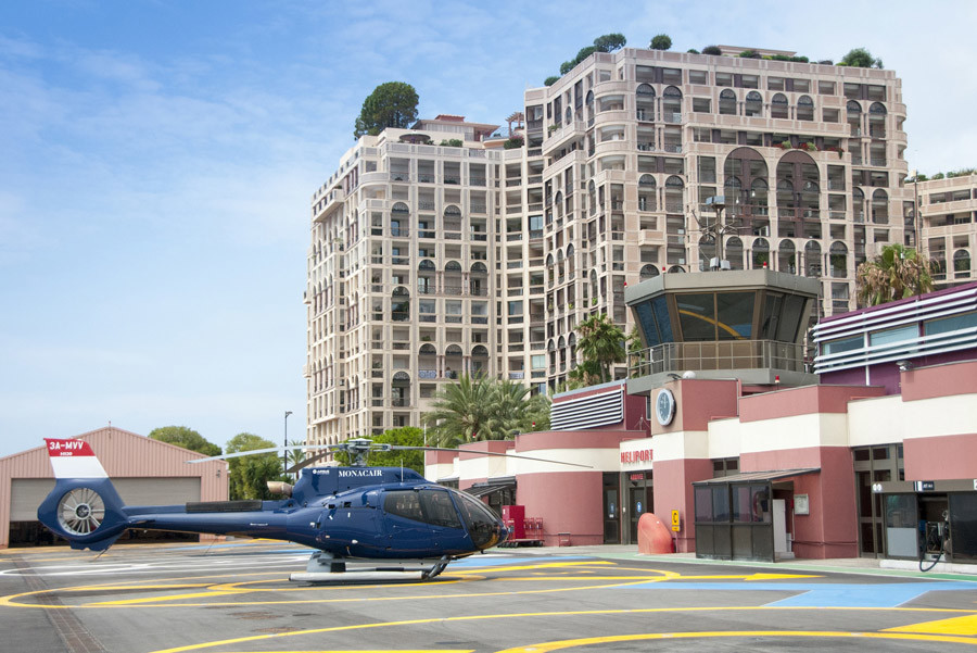 Monacair heliport in Fontvieille