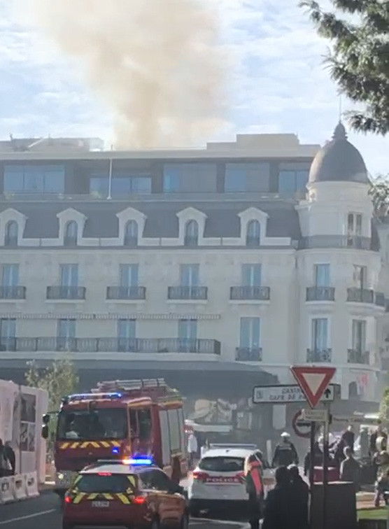 Hotel de Paris on fire