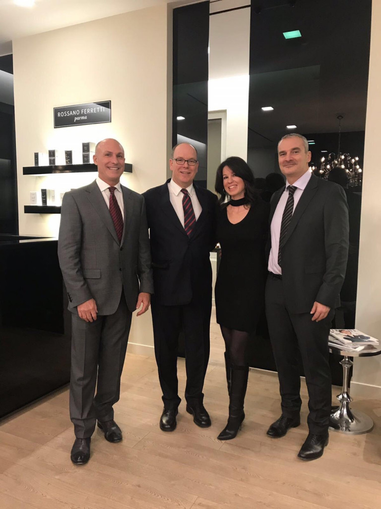 From left to right: Kory Tarpenning, HSH Prince Albert II, Carine Lucchini, Jean-Francois Calmes.