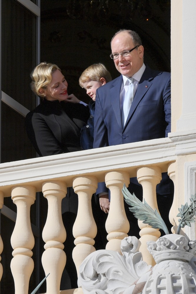 Prince Albert II , Princess Charlene and Prince Jacques celebrate Saint Devota