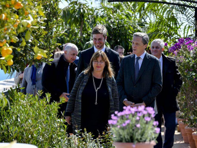 Ephemeral Garden Officials - Jean-Luc Puyo, Director of Urban Planning (DAU), Timothy Roche, Draftsman-Designer at the DAU, Marie-Pierre Gramaglia, Government Advisor-Minister of Public Works Environment and Urbanism, Xavier Beck , 1st Vice-President of the Departmental Council of the Maritime Alps and Georges Restellini, Head of the Garden Section at the DAU © Manuel Vitali - Directorate of Communication