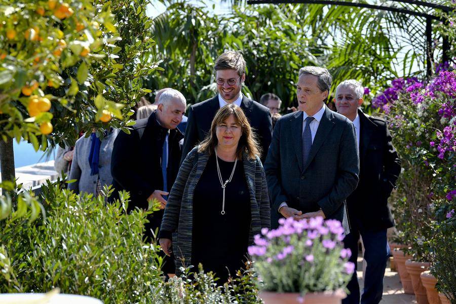 Ephemeral Garden Officials - Jean-Luc Puyo, Director of Urban Planning (DAU), Timothy Roche, Draftsman-Designer at the DAU, Marie-Pierre Gramaglia, Government Advisor-Minister of Public Works Environment and Urbanism, Xavier Beck , 1st Vice-President of the Departmental Council of the Maritime Alps and Georges Restellini, Head of the Garden Section at the DAU © Manuel Vitali - Directorate of Communication