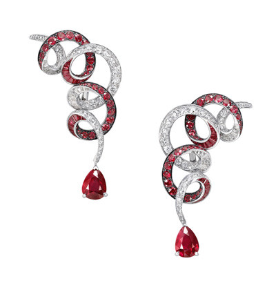 Photo: Graff Ruby and Diamond Earrings (Rubies 11.92 carats, Diamonds 4.27 carats)