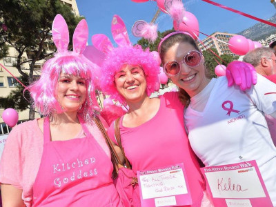 women dressed in pink during the Pink Ribbon Monaco Walk