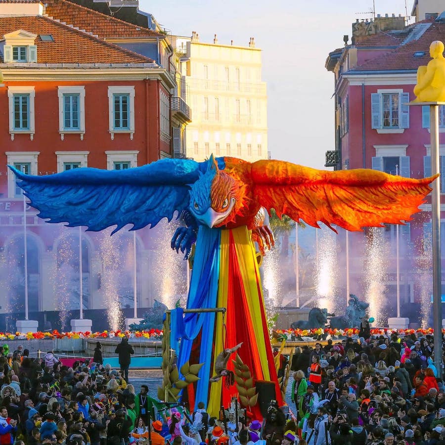 Giant eagle float in the Nice Carnival 2023