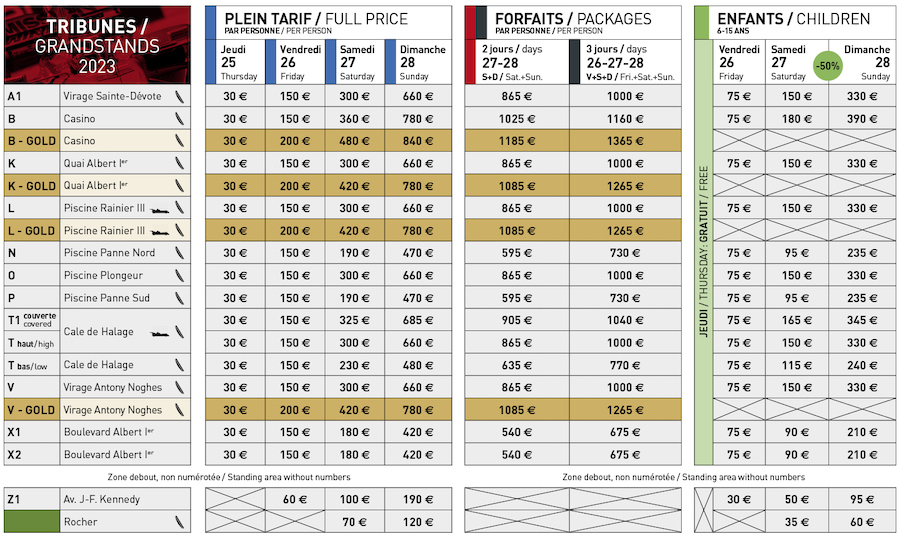 Ticket To Monaco Grand Prix Price