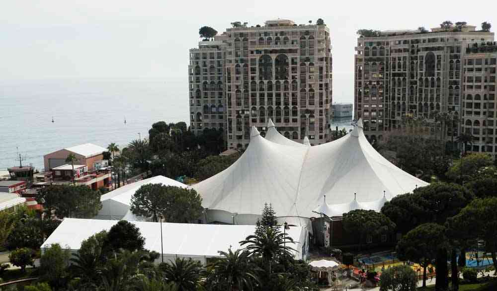 A wide shot of the Big Top in Fontvielle
