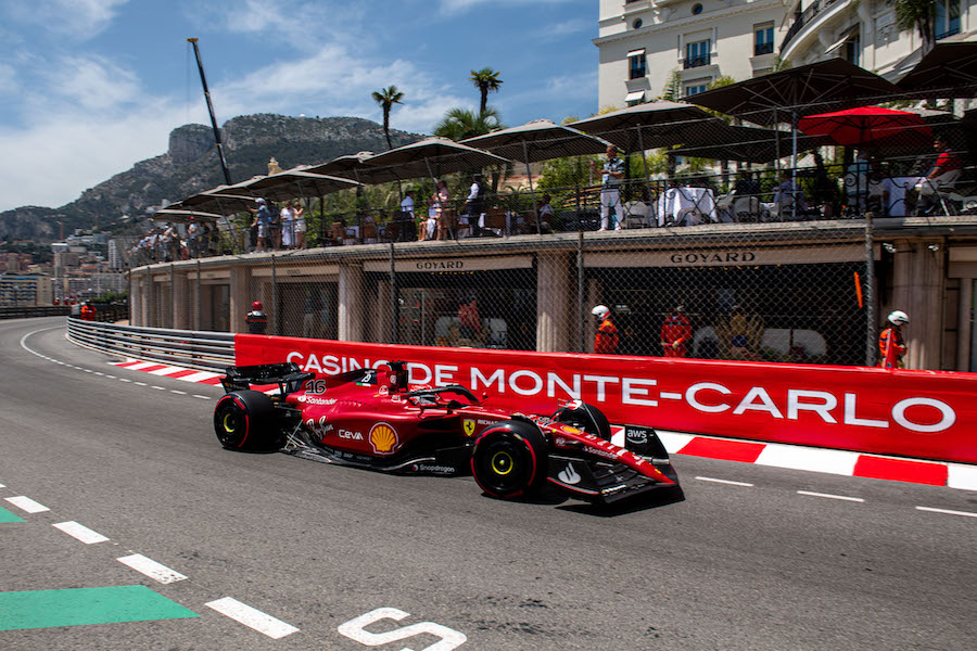 Charles Leclerc at the 2022 Monaco Grand Prix