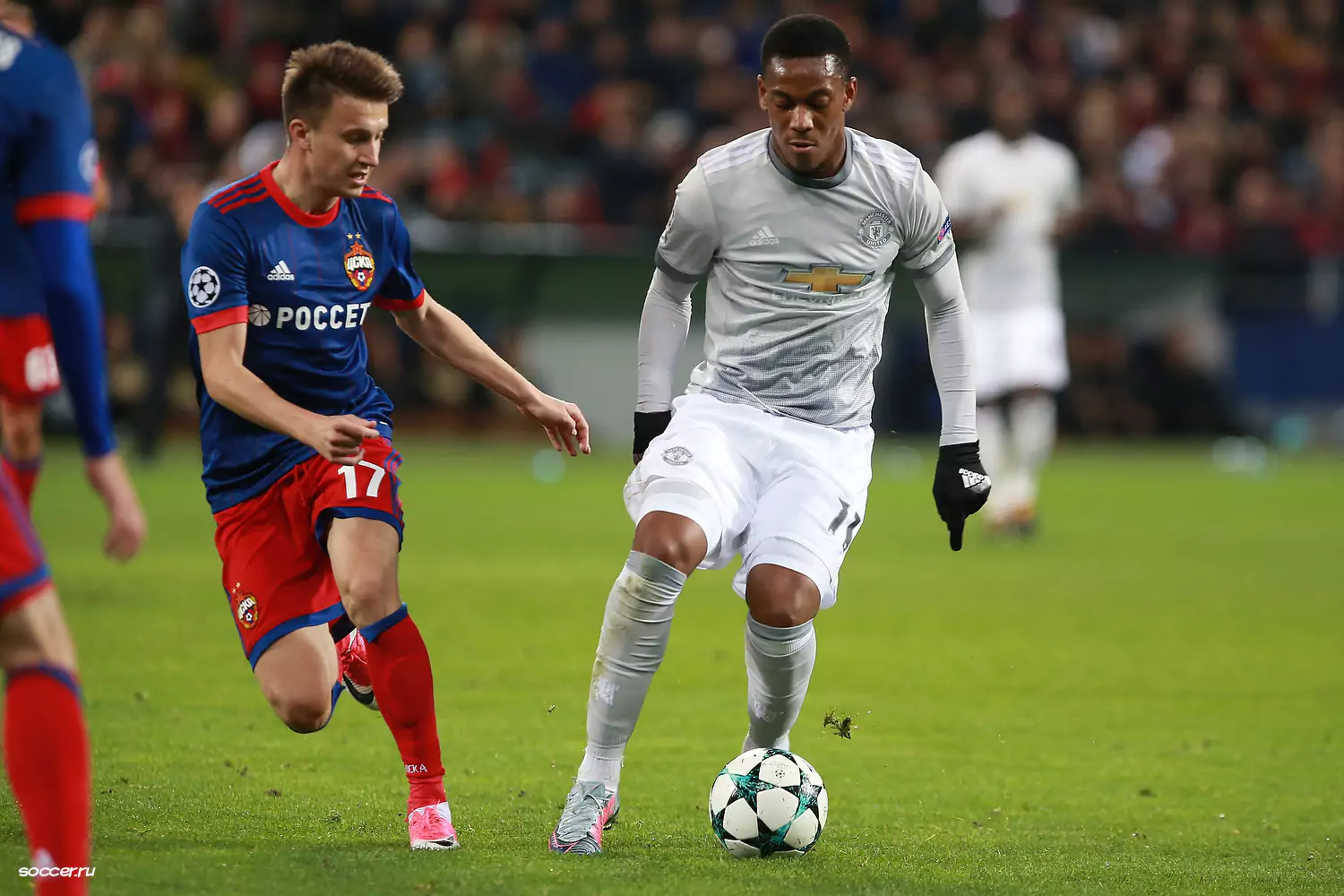 Manchester United's Anthony Martial playing against CSKA Moscow in the Champions League
