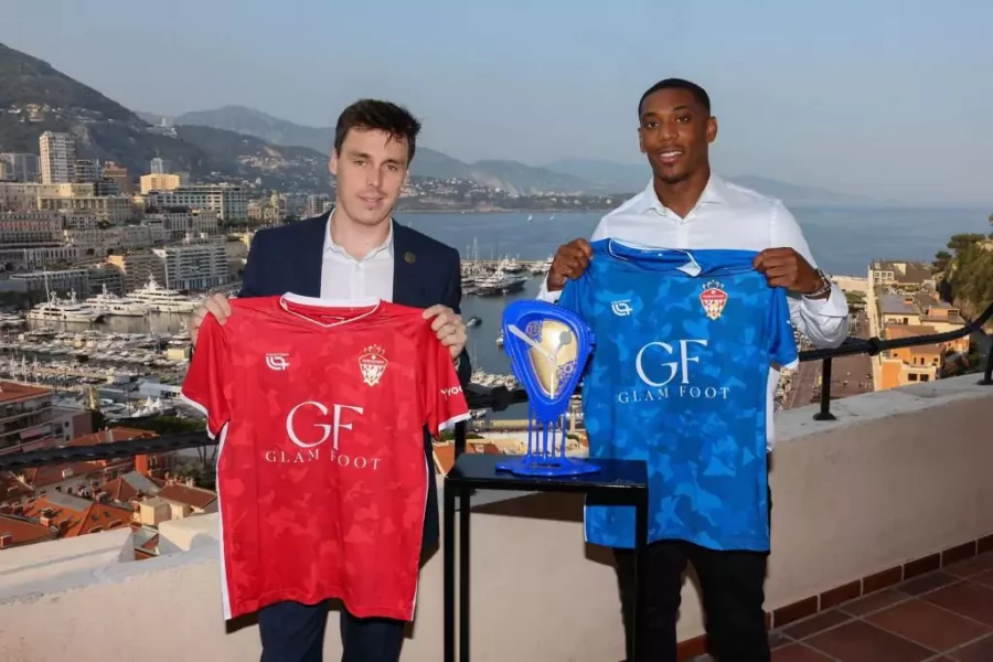 Anthony Martial and Louis Ducruet ahead of the Glam Foot event