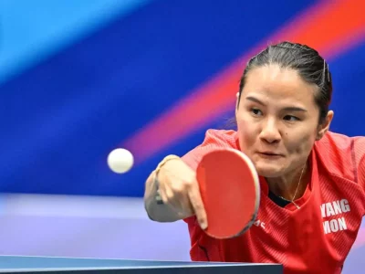 Monaco's Xiaoxin Yang in action in the European Games in Poland