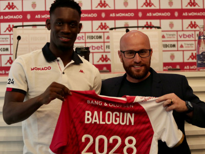 AS Monaco's Folarin Balogun alongside Thiago Scuro