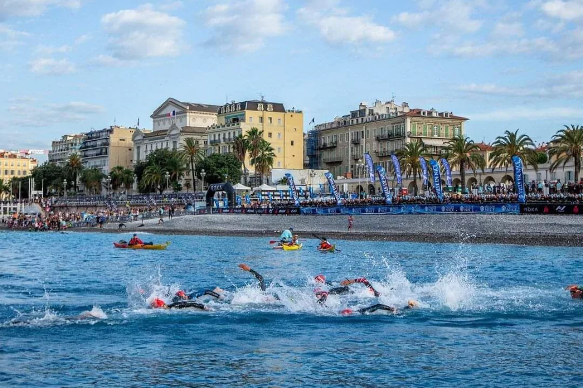 Ironman event taking place off the coast of Nice