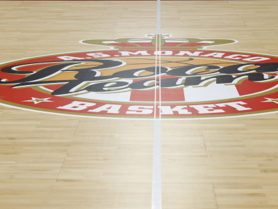 AS Monaco Basket logo on Salle Gaston Médecin court