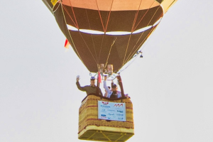 Prince Albert II in 'Monaco' hot air balloon