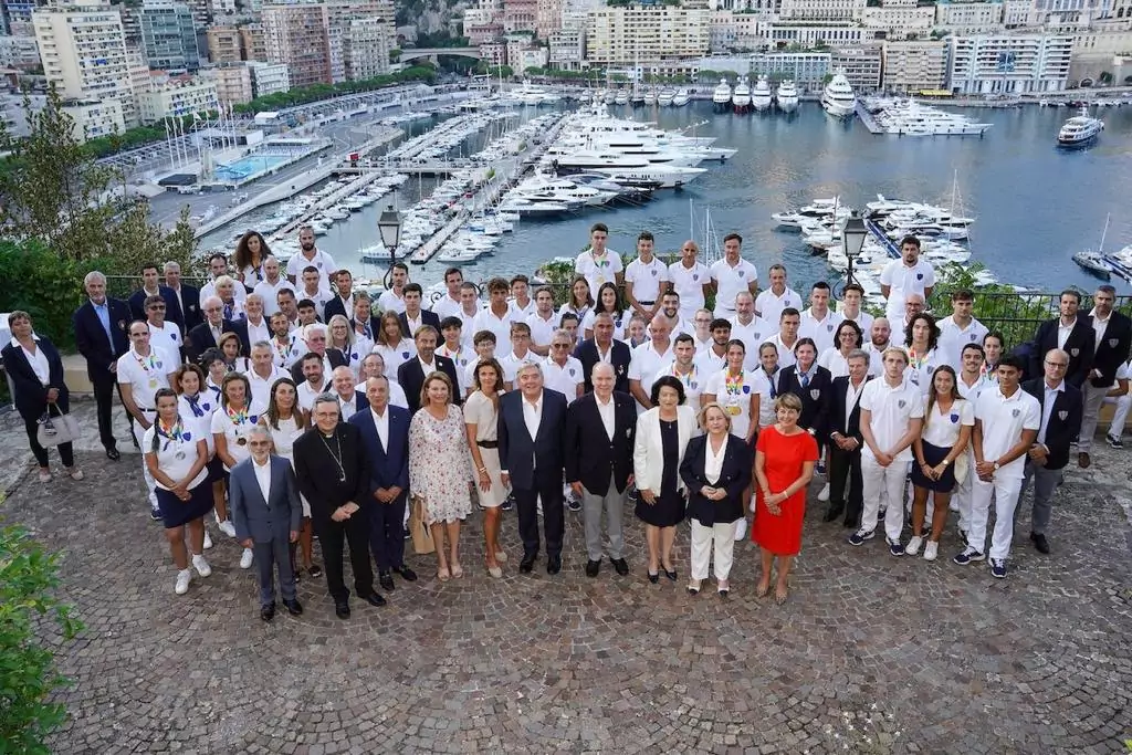 Monaco's Athletes from the Games of the Small States of Europe meeting with Prince Albert II