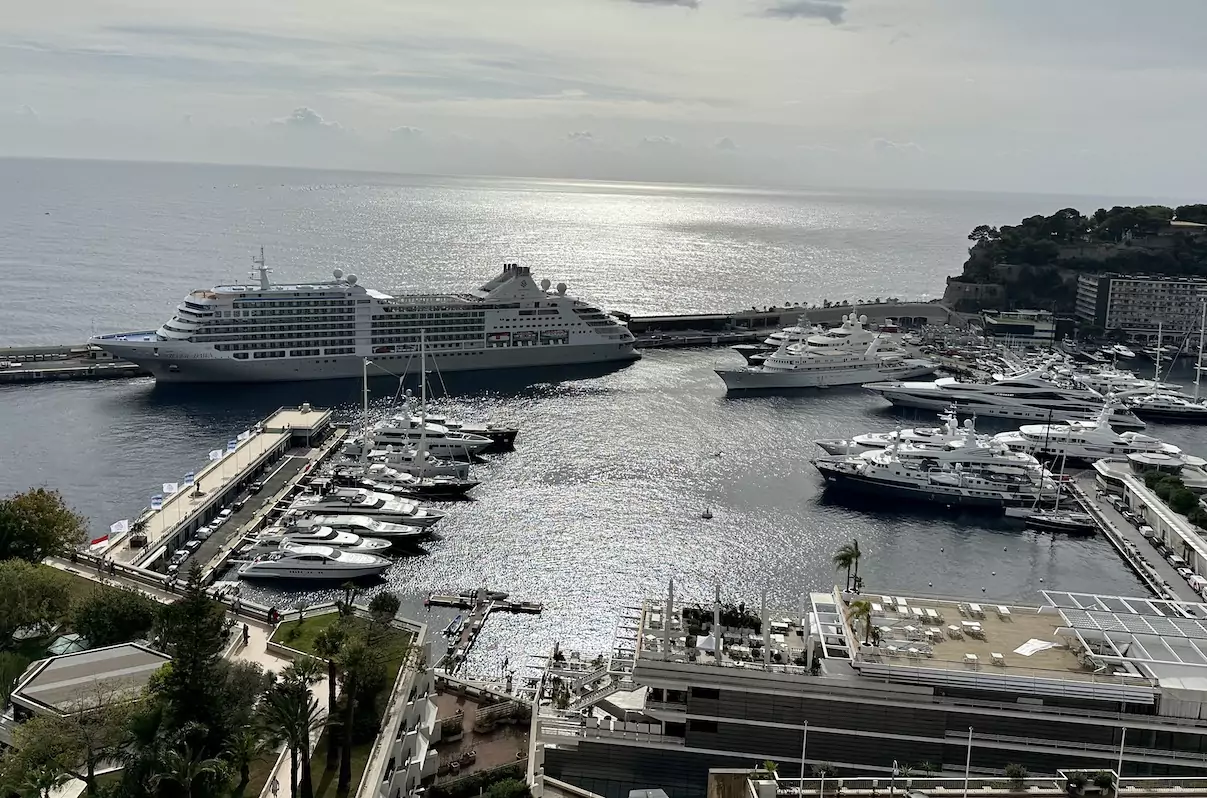 Cruise ship docked in the port of Monaco