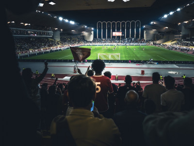 A view from the back of the Pesage stand of the Stade Louis II.