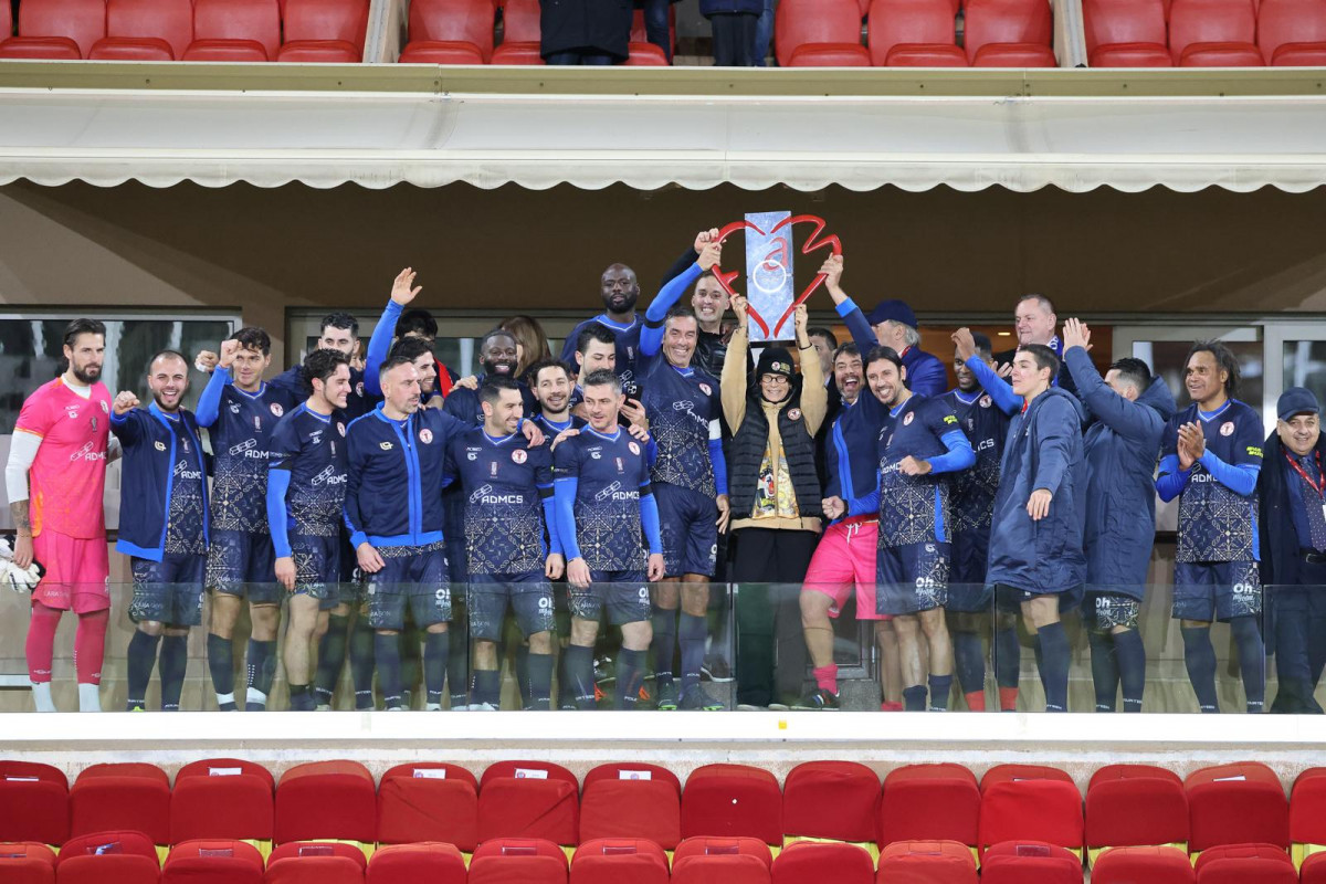 Cirque FC lift the Fight AIDS Cup at the Stade Louis II