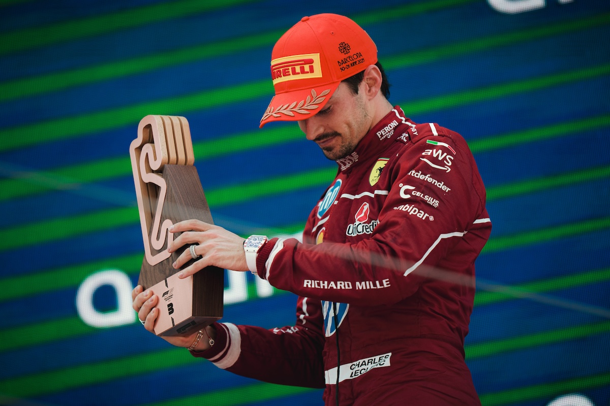 Leclerc capitalises on late drama to claim podium in Spain