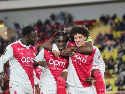 Akliouche and Coulibaly celebrate as Monaco run riot against Rennes at the Stade Louis II
