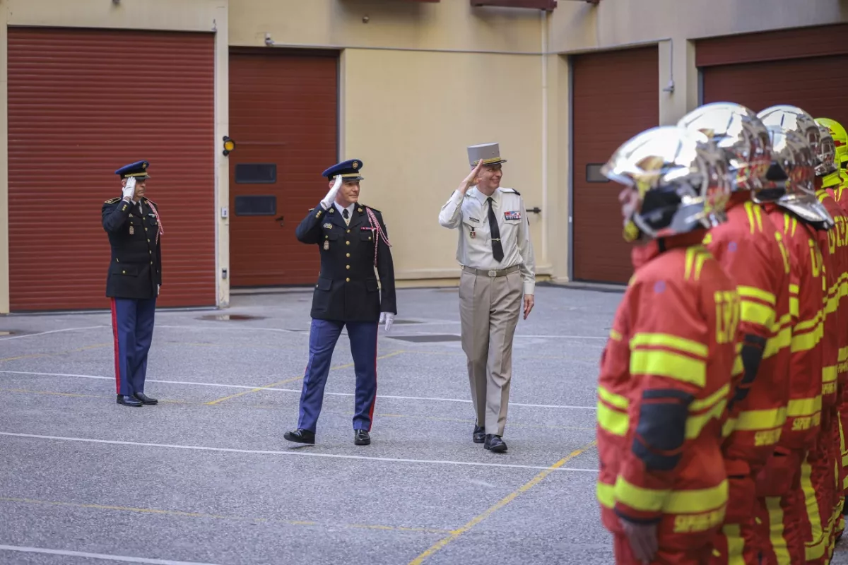 Monaco fire brigade welcomes French civil protection commander