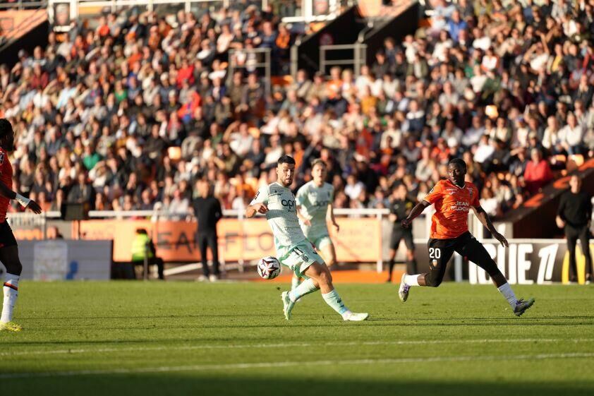 Abline in action for Monaco, against Lorient, at the Moustoir